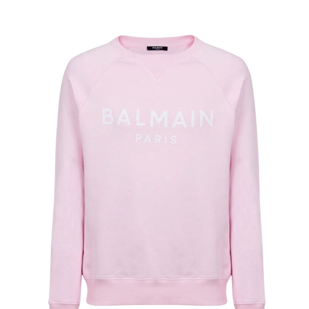 Balmain Light Pink Crew Neck Sweater